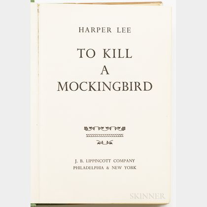 Lee, Harper (1926-2016) To Kill a Mockingbird.