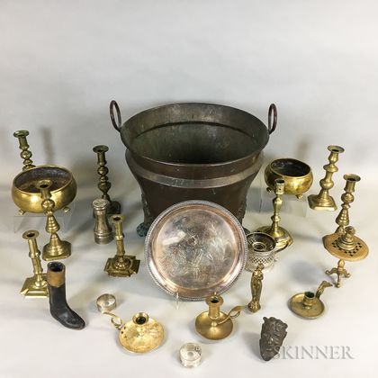 Group of Brass and Silver-plated Items