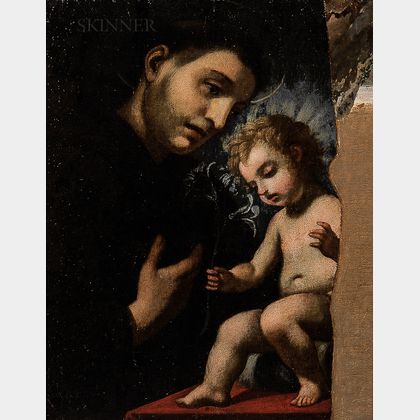 Continental School, 19th Century St. Anthony Adoring the Infant Christ