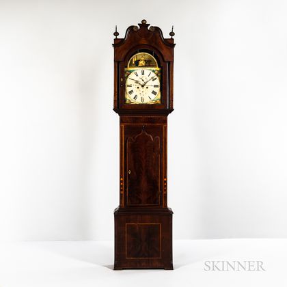 Mahogany-veneer and Inlaid Tall Case Clock
