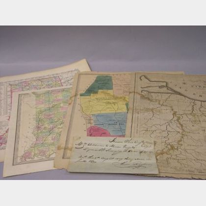 Four 19th Century Maps of Ohio and Indiana