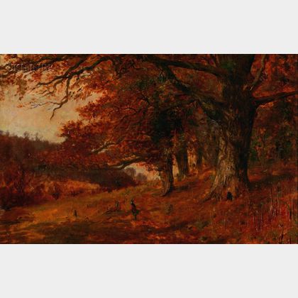 Continental School, 19th Century Landscape with Pheasants