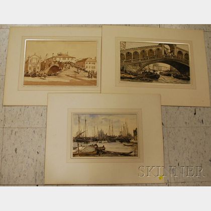 Hermann Armour Webster (American, 1878-1970) Lot of Three Views of Venice