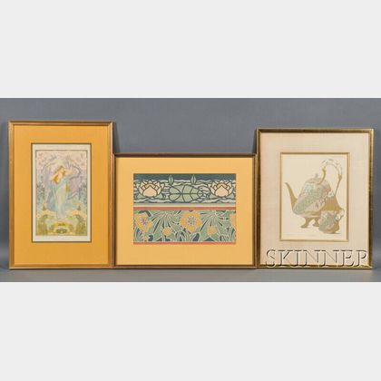Six Art Nouveau Prints: Georges De Feure (French, 1868-1943),Journal des Ventes, Plate 146