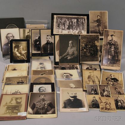 Group of Cabinet Cards, Depicting Military Figures, Musicians, Hunting Parties, European Royalty, Scotsmen, and Places of Interest