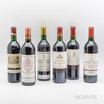 Mixed 1990 Bordeaux, 6 bottles 