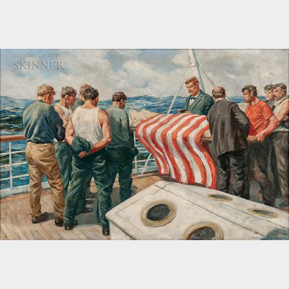 Anton Otto Fischer (American, 1882-1962) Burial at Sea