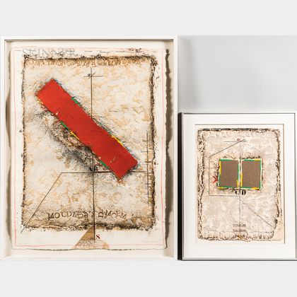 James Coignard (French, 1925-2008) Two Framed Prints: La Diagonale: B Rouge