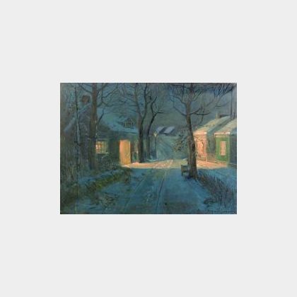 Svend Svendsen (Norwegian/American, 1864-1930) A Winter&#39;s Night