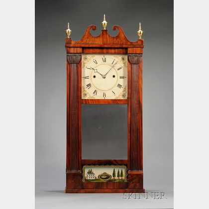 Reeded Pillar and Scroll Clock by Ives & Lewis