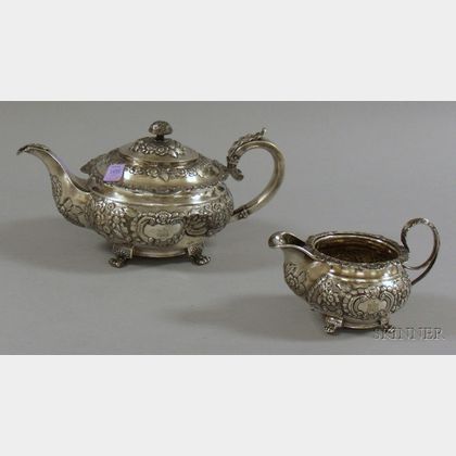 George IV Silver Teapot and Creamer