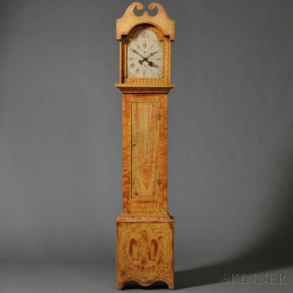 Paint-decorated Pine Tall Clock