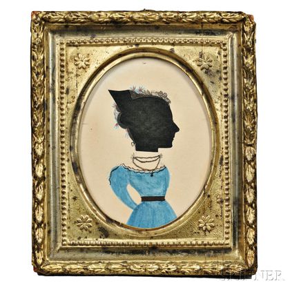Watercolor and Ink Silhouette by the Puffy Sleeve Artist (New England, act. 1830-1831)