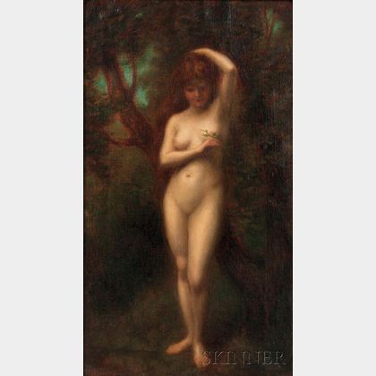 Jean Jacques Henner (French, 1829-1905) Standing Nude in a Landscape