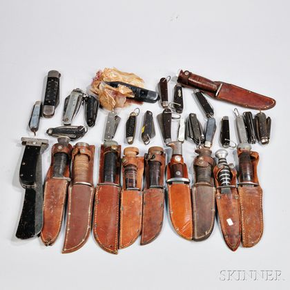 Group of Fighting and Pocket Knives