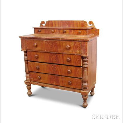 Classical Stained and Grain-painted Maple Chest of Drawers