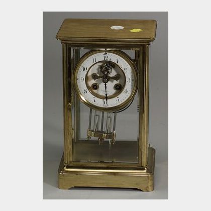 French Bronze and Glass Mantel Clock