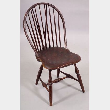 Windsor Bow-back Braced Side Chair, branded 'M. Bloom N. York'