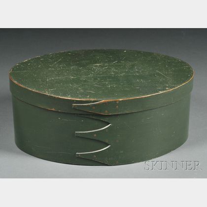 Green-painted Four-finger Lap-seam Box
