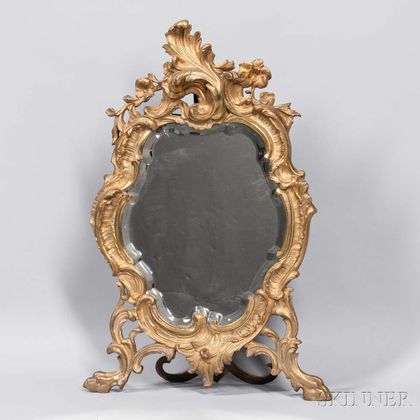 Rococo-style Gilt-bronze Table Mirror