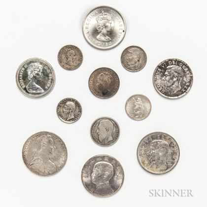 Twelve Silver World Coins