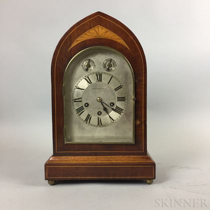 Aitchison Bros. Inlaid Mahogany Shelf Clock