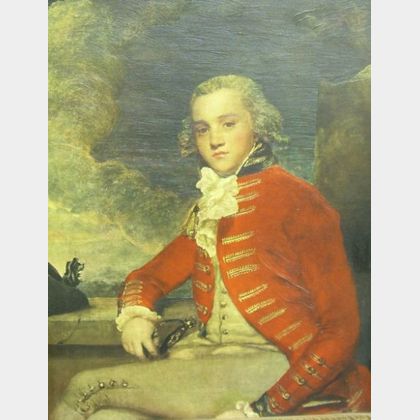 Framed Photo-reproduction on Canvas After Sir Joshua Reynolds of Captain Bligh