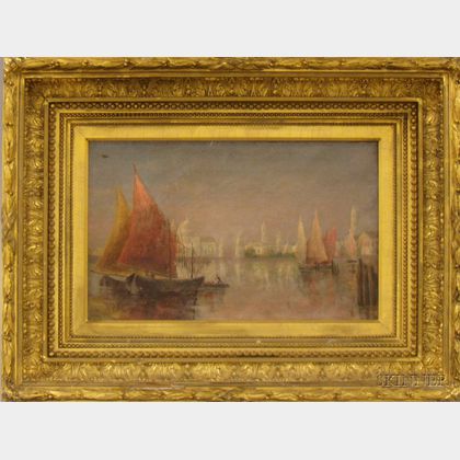 Framed Oil on Canvas Venice View