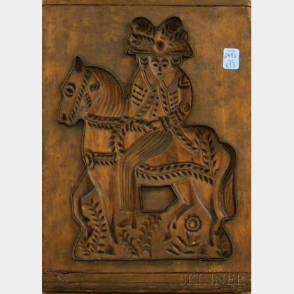 German Carved Wood and Metal Gingerbread Mold