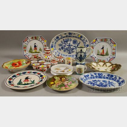 Twenty-seven Pieces of Assorted English and Continental Decorated Ceramic Tableware