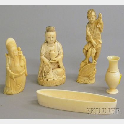 Five Asian Ivory Carvings