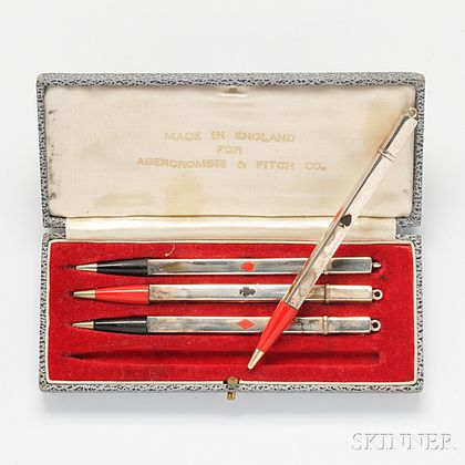 Set of Four Sterling Silver Bridge Pencils