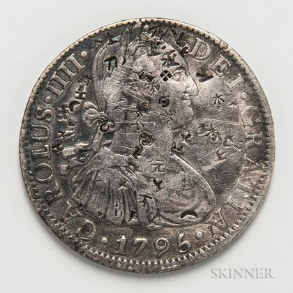 Chopmarked 1795 Mexican Pillar 8 Reales