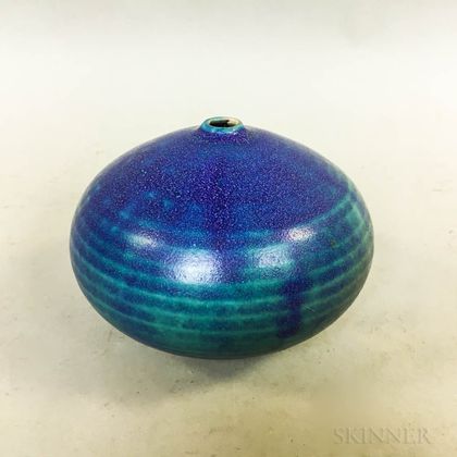 Vivika and Otto Heino Blue-glazed Pottery Vase