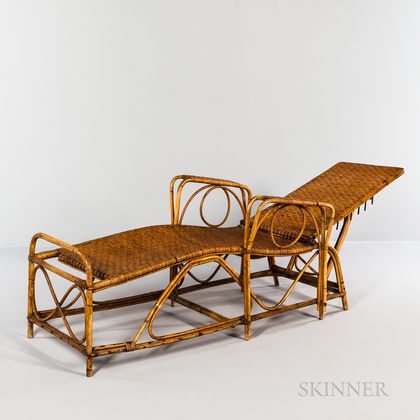 Art Nouveau Rattan Chaise