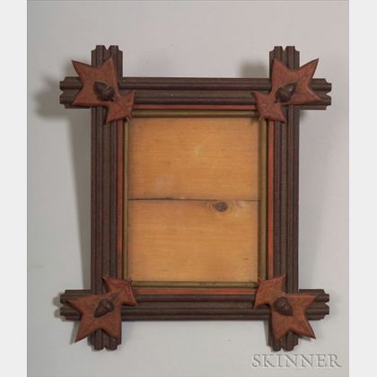 Painted Oak Leaf and Acorn-adorned Wooden Frame