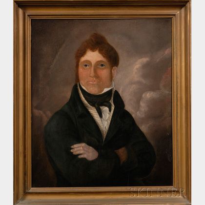 American School, 19th Century Portrait of a Young Man.