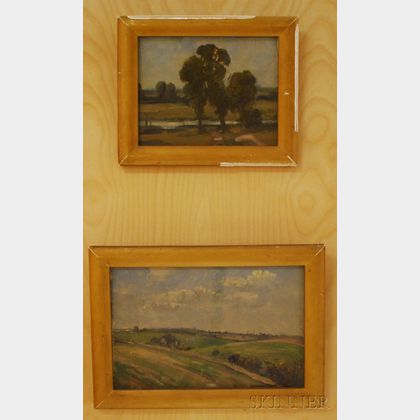 Attributed to Alfonso Toft (British, 1866-1964) Lot of Two Landscapes: