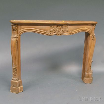 Carved and Painted Pine French Provincial Mantel