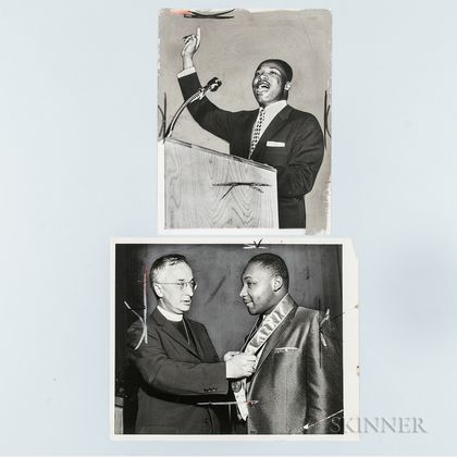 Two Martin Luther King, Jr. Press Photos. Estimate $200-250