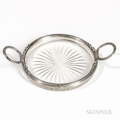 Russian .875 Silver-mounted Cut Glass Dish
