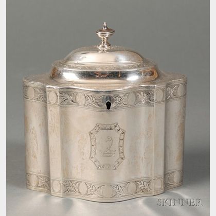 Engraved Silver Tea Caddy