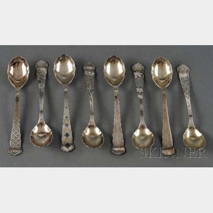 Set of Eight Tiffany & Co. Aesthetic Movement Demitasse Spoons