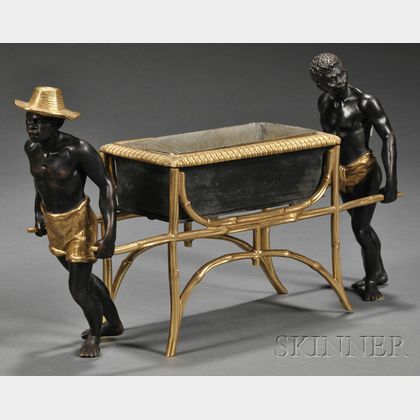Napoleon III Bronze and Gilt-bronze Figural Jardiniere