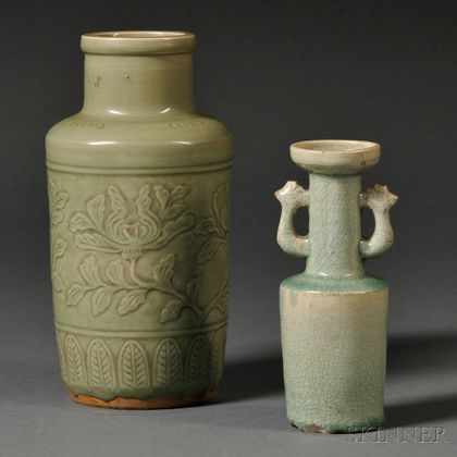 Two Celadon Vases