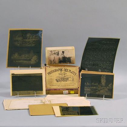 Group of Copied Negatives, Transfers, and Photographic Glass Plates Depicting California, San Francisco, the Gold Rush, and Related Fig