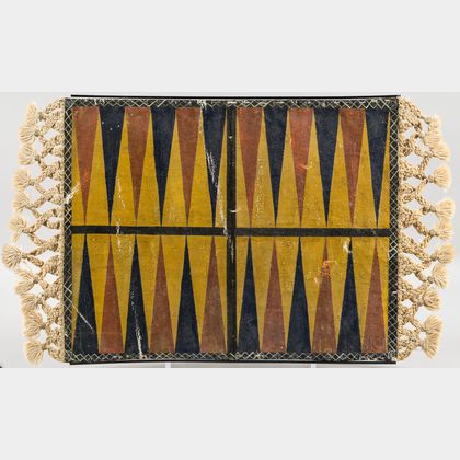 Painted Sailcloth Backgammon Game Board