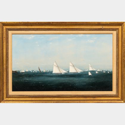 Clement Drew (Massachusetts, 1806-1889) Commencement of the Yacht Race off Marblehead