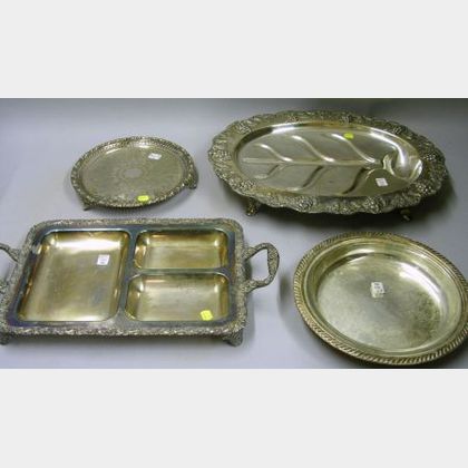 Group of Six Silver Plate Trays