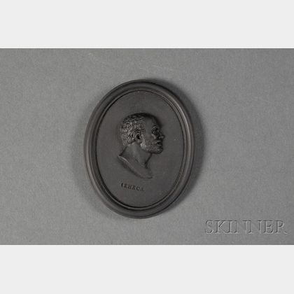 Wedgwood Black Basalt Portrait Medallion of Seneca